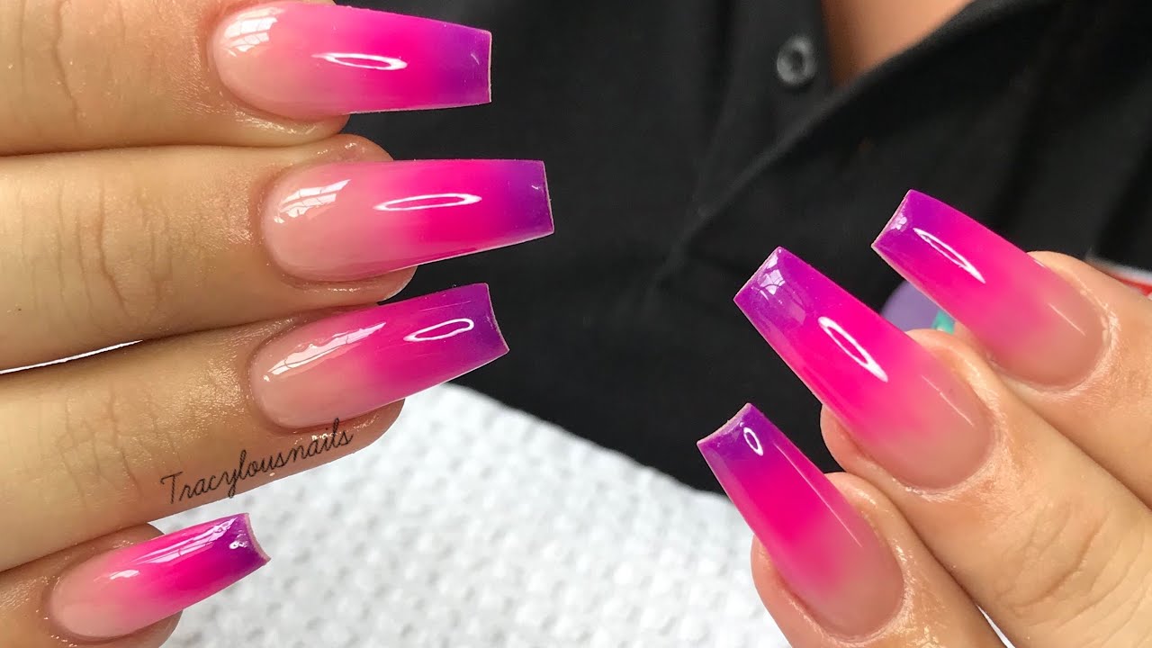 1. Pink and Purple Ombre Nails - wide 1