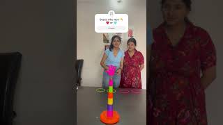 Throw strings challenge sister challenge #familygames #shorts #short