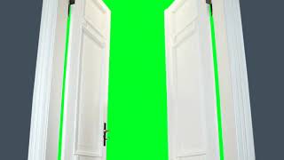 Open door green screen