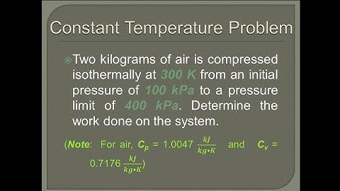 Thermodynamics | Isothermal (Constant Temperature) Process in Ideal Gas -- Sample Worked Problem 1