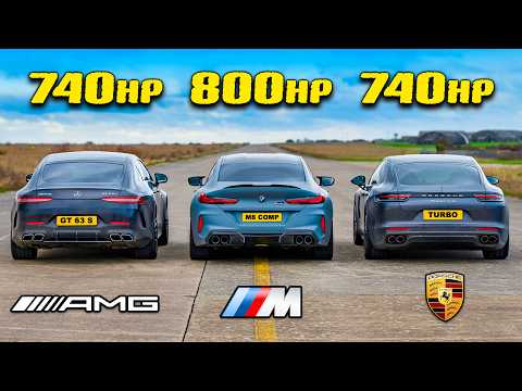 BMW M8 v Panamera v GT 4-Door: 800hp DRAG RACE