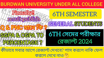Burdwan university 6th semester result publish 2024 || burdwan university 6th sem result 2024
