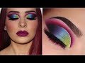 Vibrant Multicoloured Glitter Cut Crease | Makeup Tutorial