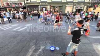 Big Soap Bubbles on a Pedestrian Street