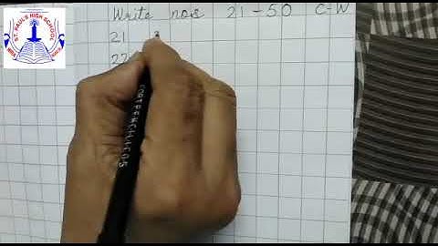 Aisha- Sr. K.G.-  Maths - Writing Nos. 21 to 50