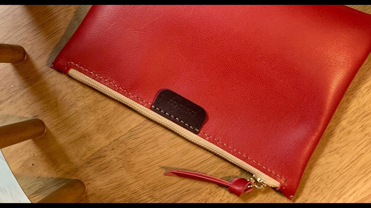 [가죽공예 leathercraft] 심플 파우치 만들기 Making a simple pouch