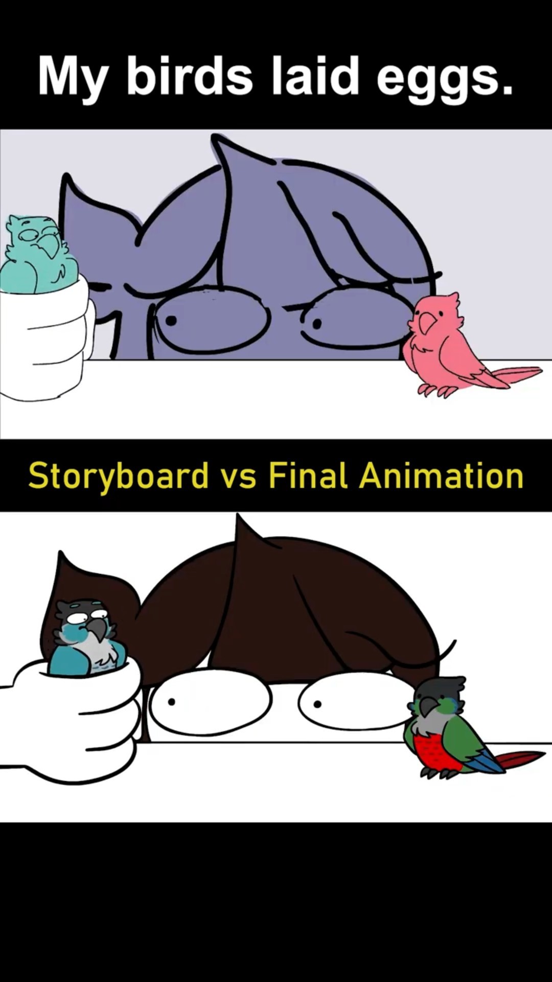Storyboard vs Animation: My Birds Laid Eggs (shot 3)