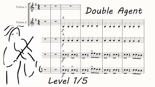 Double Agent. Music Score for Orchestra. Play Along. Double Agent Orchestra. Violin Play Along.