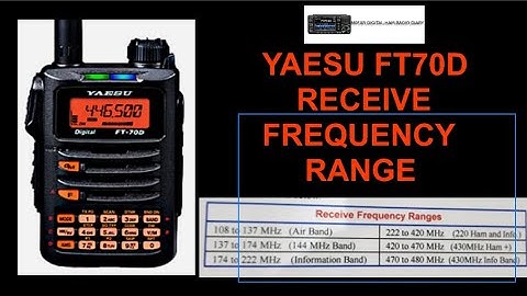 Yaesu FT70D Receive frequency Range