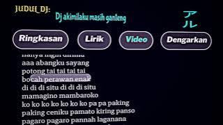 STORY LIRIK LAGU DJ MASIH GANTENG SLOW FULL BASS😋👍