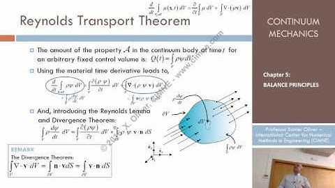 Continuum Mechanics - Ch 5 - Lecture 6 - Reynold’s Transport Theorem