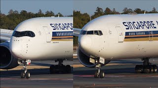 Singapore Airlines A350-900 777-300ER Landing at Narita 34R | 9V-SHB | 9V-SWW | NRT/RJAA |