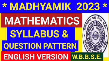 madhyamik 2023 mathematics syllabus/madhyamik math syllabus 2023 in english version/class 10 maths