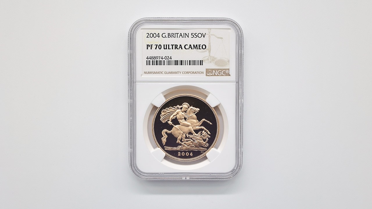 委託販売 2004 英国（イギリス） エリザベス2世 ソブリン 5ポンド（5