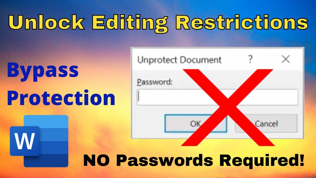 Unlock Editing Restrictions On Word Doc Without Password YouTube