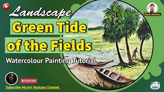 Green Tide of the Fields. #watercolorpainting #watercolorlandscape #watercolorart #landscapepainting