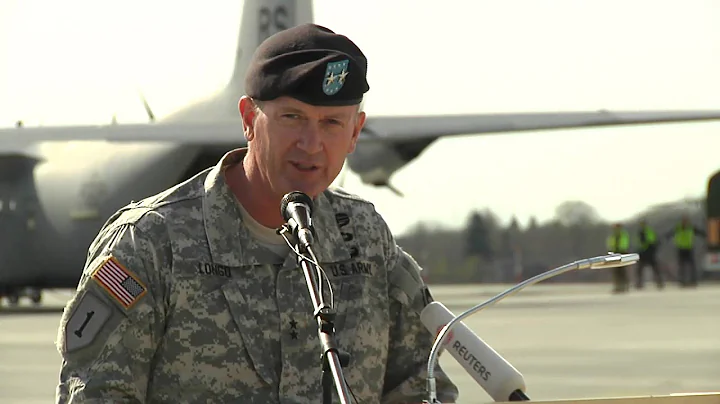 Major General Richard Longo speaks at U.S. welcomi...