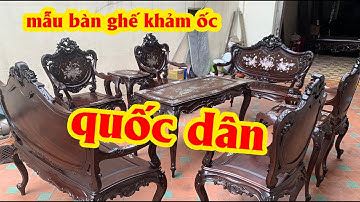 Bàn Ghế Louis Pháp 9 Món Gụ Ta Khảm Ốc Đỏ Cho Khách TP HCM