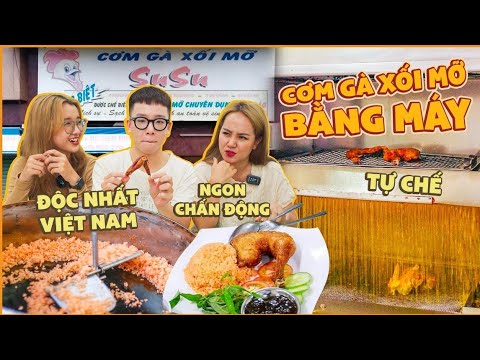 Video Cơm gà xối mỡ bằng máy độc nhất Việt Nam - gà tắm 