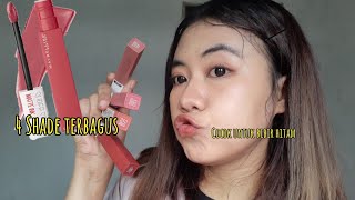 4 Warna Lipcream Maybelline cocok untuk bibir hitam | swatches maybelline Super Stay Matte Ink