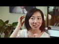 A classic bob haircut with disconnection on Asian hair