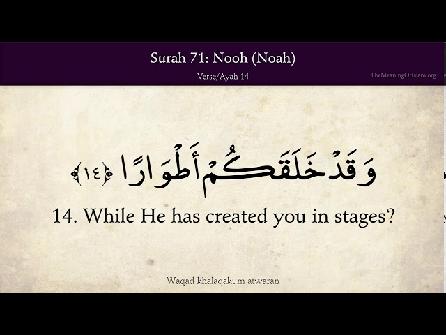 Quran 71. Nuh (Noah): Arabic and English translation HD 4K class=