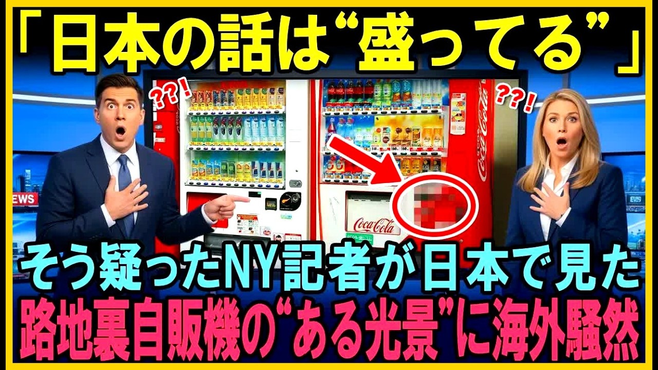 【海外の反応】「日本の自販機？100%盛ってる」と断言したNY記者が路地裏で遭遇した衝撃の光景に世界が騒然とした理由