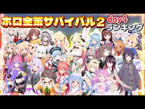 【資産額ランキング】ホロ金策サバイバル２-day4終了時-
