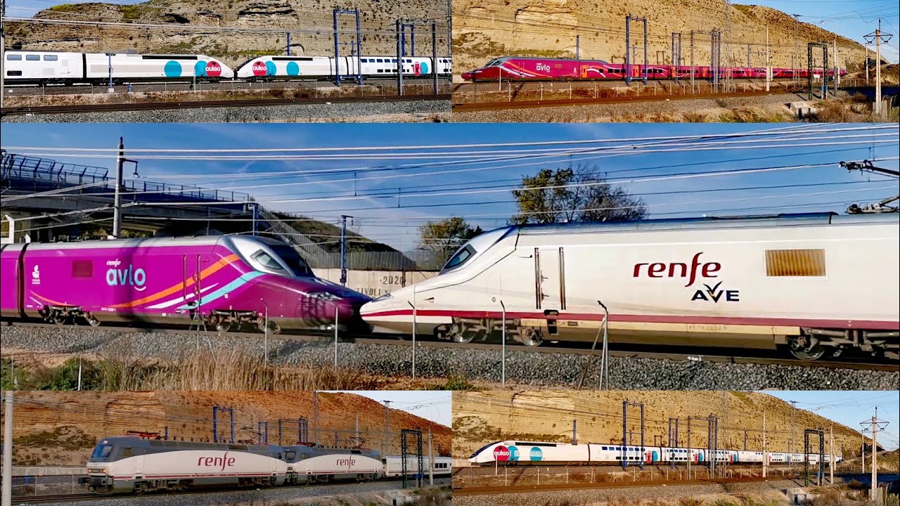 Alta Velocidad Española ( RENFE AVE ) : AVLO doble composición con Ave 112 , Ouigo doble , Talgo ..