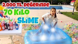 2.000 TL Değerinde Tam 70 Kilo Slime Yaptık Melike Elif