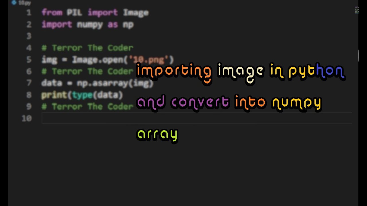 Importing An Image In Python Using Pil And Converting It Into Numpy Array