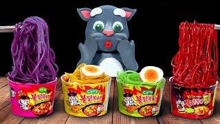 MUKBANG Convenience Store Colorful Ramyun | Talking Tom In Real Life