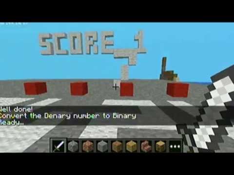 Denary to Binary Conversion Mini Game in MCPI