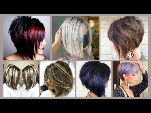 Short Stacked Bob Haircuts For Ladies With StraightHair/Short Hair Hairstyles Viral Images/P2