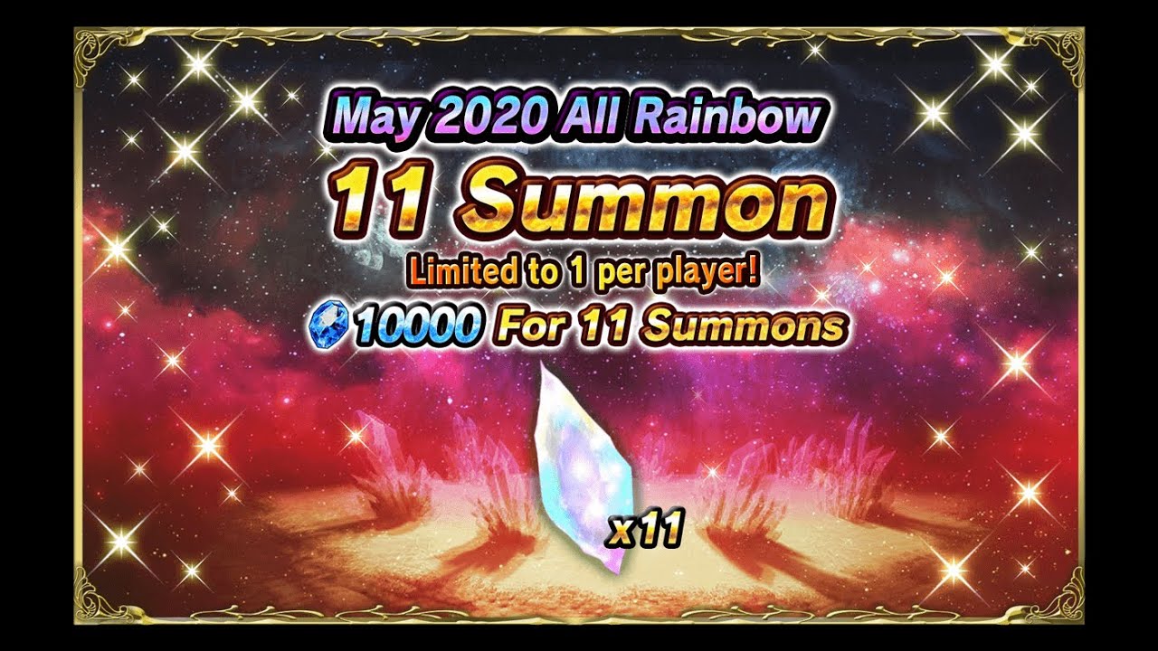 Final Fantasy Brave Exvius - FBBE - May 2020 All Rainbow 11 Summon