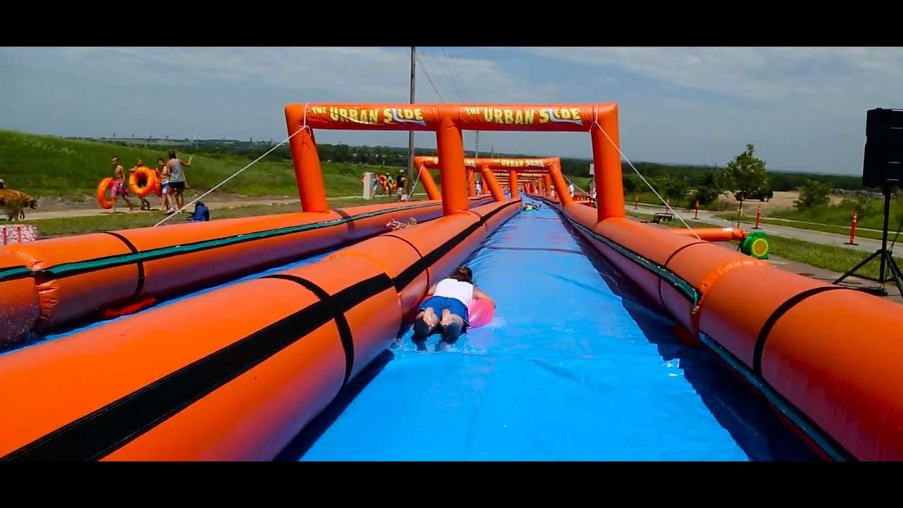 The Urban Slide 1000 FT. SLIP AND SLIDE! YouTube