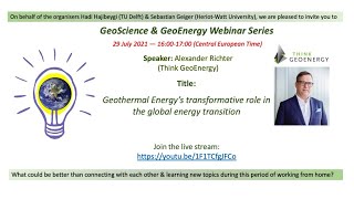 Alexander Richter, Think GeoEnergy (GeoThermal)