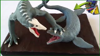 SKULLCRAWLER VS MOSASAURUS WITH CLAY \/ PLASTILINA.