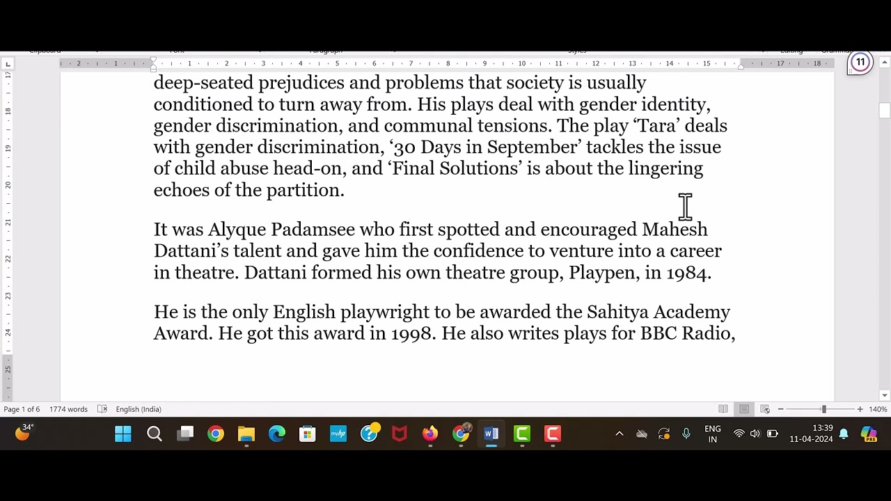 Mahesh Dattani's Biography