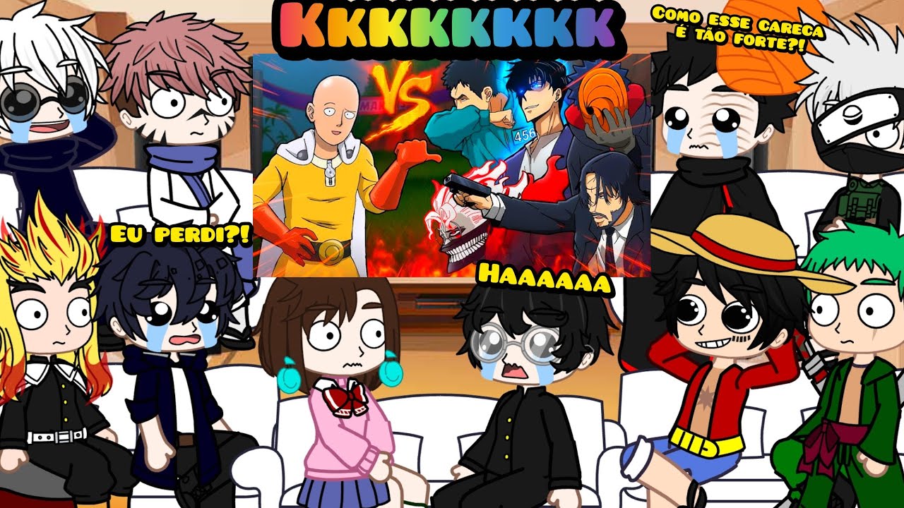 Jujutsu Kaisen, One Piece, Dandadan, Solo Leveling react SAITAMA VS TODO MUNDO 3 •QUEM É MAIS FORTES