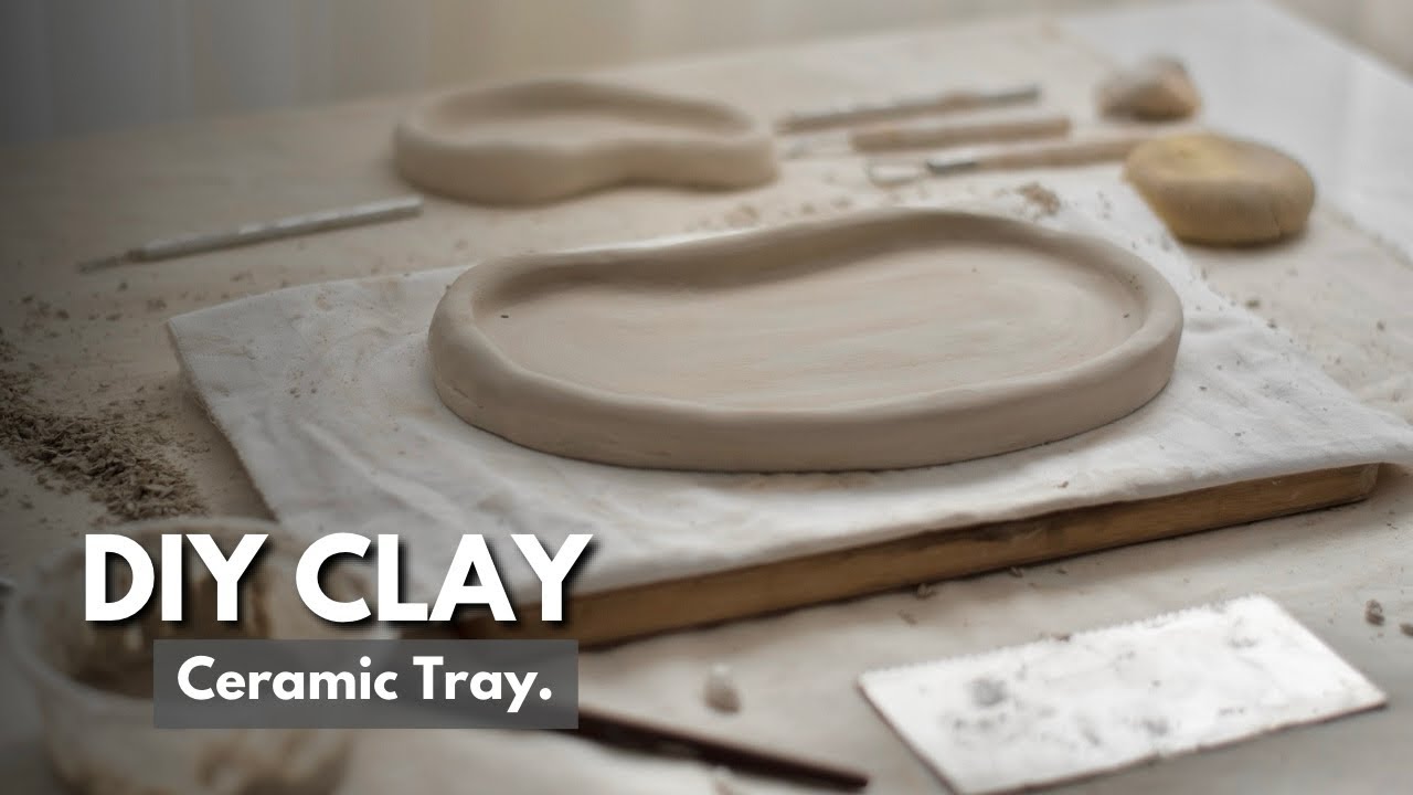 Making Trays DIY Hand-Built Tray: How to Make a Ceramic Tray at home? / No wheel ...