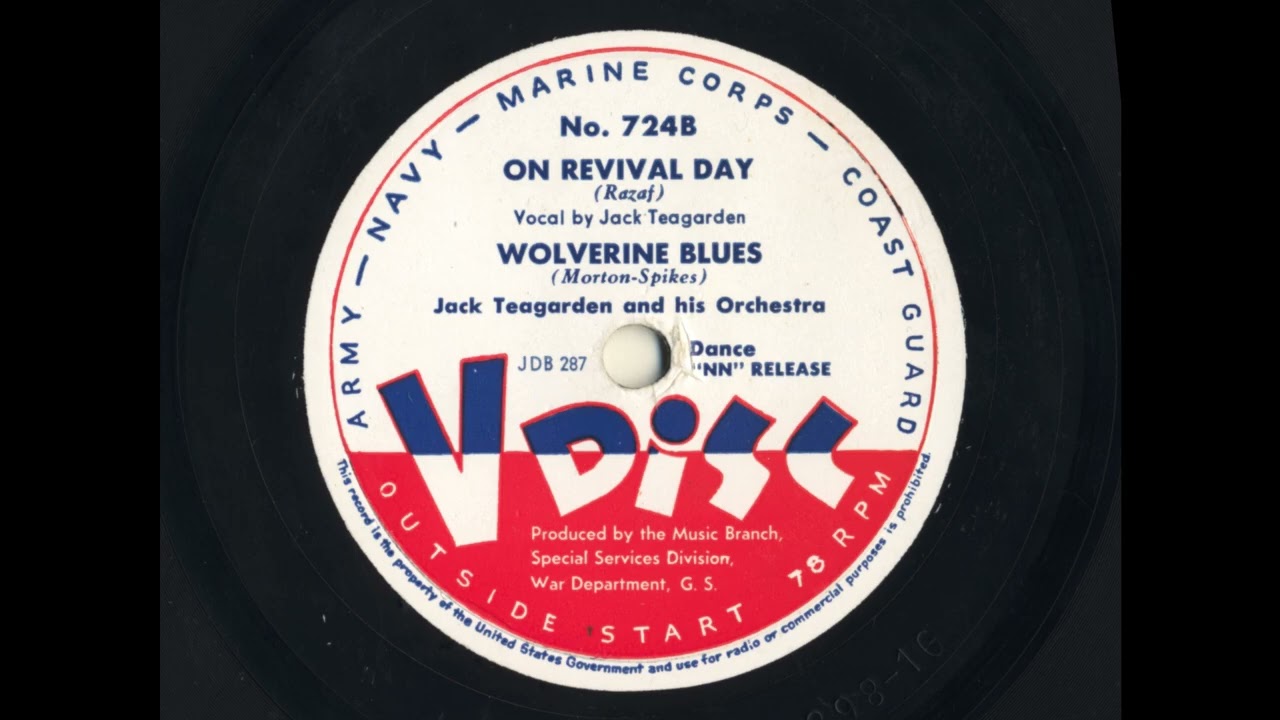 Jack Teagarden- On Revival Day / Wolverine Blues V-Disc  (1947)