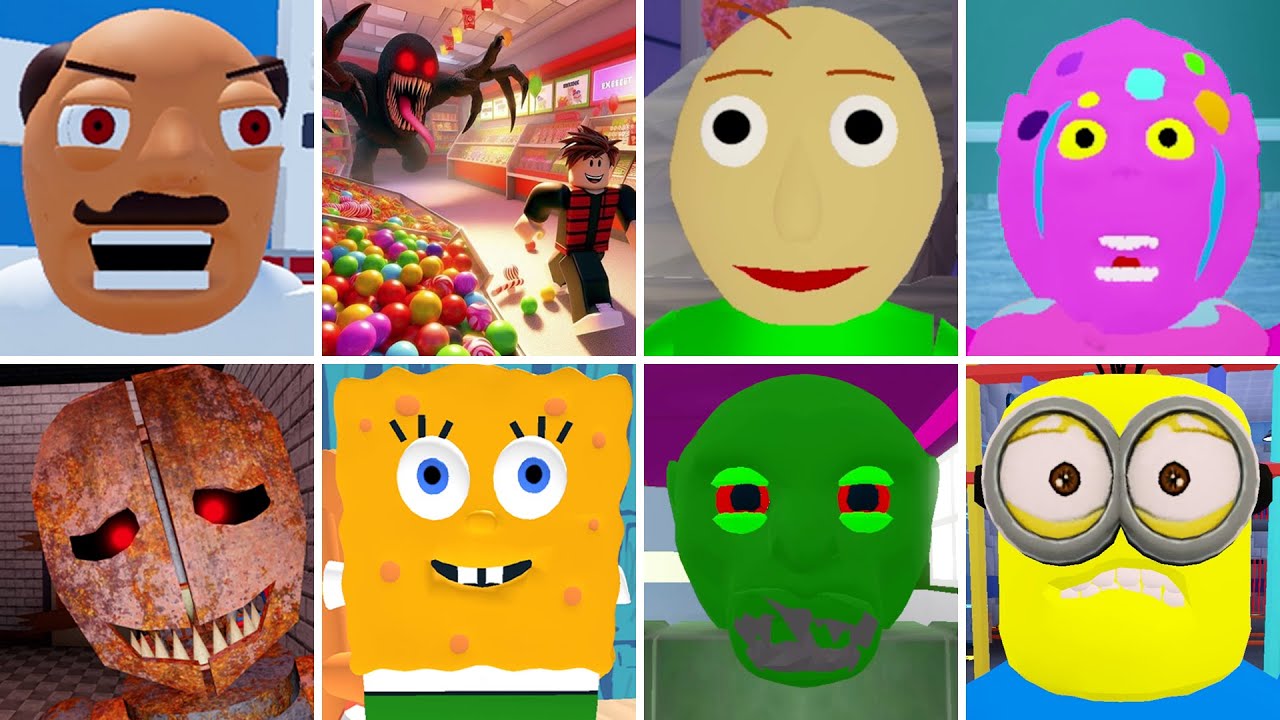 Evil Baldi Basics Speed Runs Minion Barry's, Area 51, Mr Candy ...