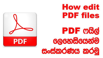 How edit PDF files in Sinhala