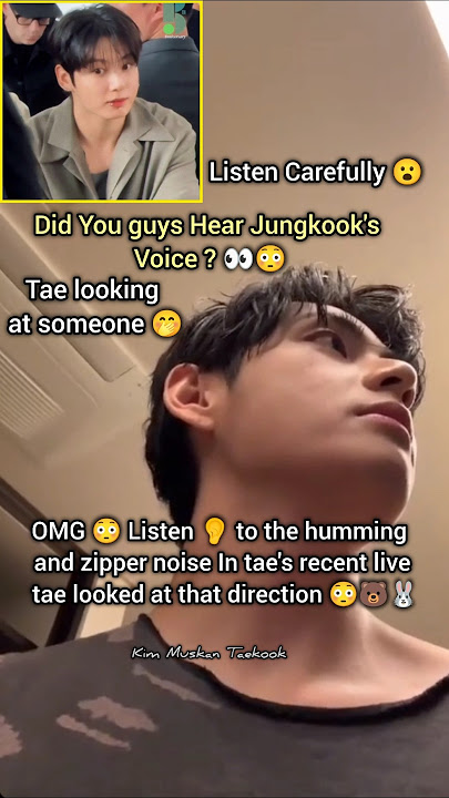 Jungkook Voice In Taehyung's Live 👀🐻🐰#taekook #jungkook #taehyung #bts #shortsfeed #shorts #trending