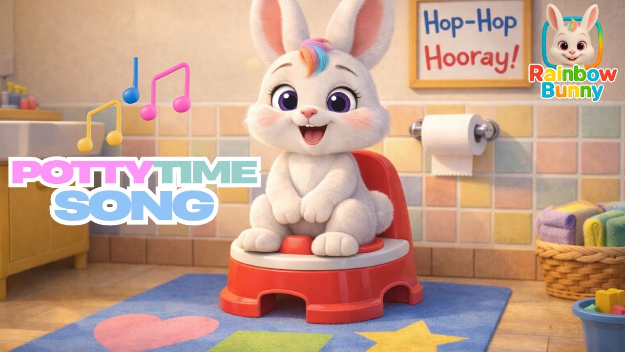 Potty Time Song with Rainbow Bunny 🧻🎶 | Fun & Easy Potty Training for Toddlers and Preschoolers! 🐰🌈