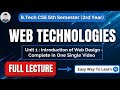 Web Technologies Units-1 All Topic Covered In Single Video@AKTUDigitalEducationUP@GateSmashers