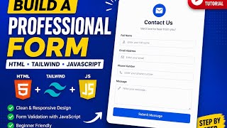 How to Build a Professional Contact Form Using HTML, Tailwind CSS & JavaScript #shorts #javascript