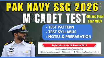 PAK Navy SSC Jobs 2026-A |M Cadet PAK Navy| PN Cadet SSC Initial test preparation | PN SSC 2026-A.
