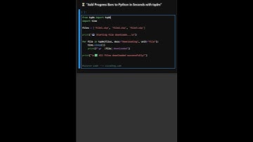 Add Progress Bars to Python in Seconds with tqdm
